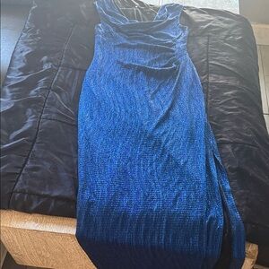 Connected Apparel Elegant Blue Maxi Dress